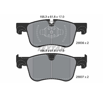 Sada brzdových platničiek kotúčovej brzdy TEXTAR 2583601