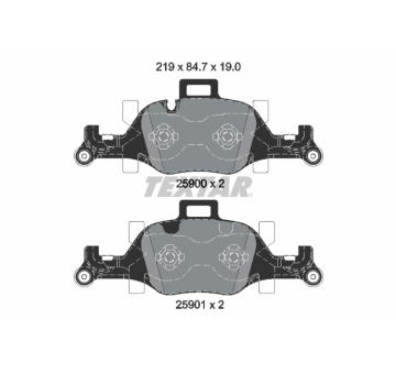 Sada brzdových destiček, kotoučová brzda TEXTAR 2590001