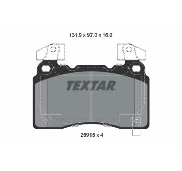 Sada brzdových destiček, kotoučová brzda TEXTAR 2591503
