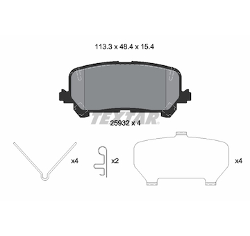 Sada brzdových destiček, kotoučová brzda TEXTAR 2593201