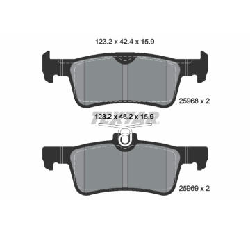 Sada brzdových destiček, kotoučová brzda TEXTAR 2596801