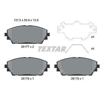 Sada brzdových destiček, kotoučová brzda TEXTAR 2617701