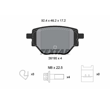 Sada brzdových destiček, kotoučová brzda TEXTAR 2619501