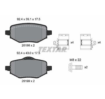 Sada brzdových destiček, kotoučová brzda TEXTAR 2619801