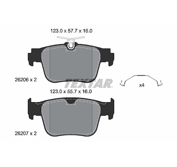 Sada brzdových destiček, kotoučová brzda TEXTAR 2620601