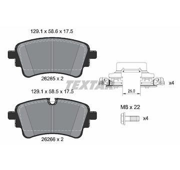 Sada brzdových platničiek kotúčovej brzdy TEXTAR 2626501