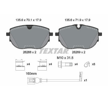 Sada brzdových platničiek kotúčovej brzdy TEXTAR 2626801