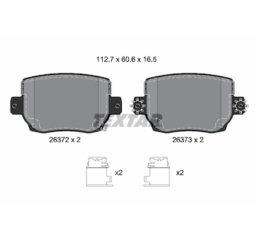 Sada brzdových destiček, kotoučová brzda TEXTAR 2637201