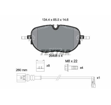 Sada brzdových destiček, kotoučová brzda TEXTAR 2640801