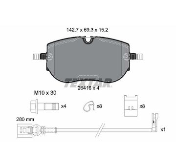 Sada brzdových destiček, kotoučová brzda TEXTAR 2641601