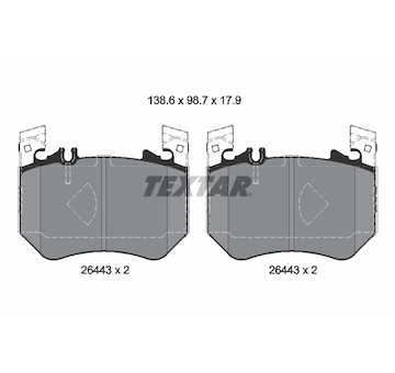 Sada brzdových destiček, kotoučová brzda TEXTAR 2644301