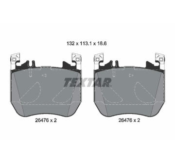 Sada brzdových destiček, kotoučová brzda TEXTAR 2647602