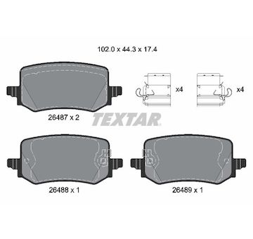 Sada brzdových destiček, kotoučová brzda TEXTAR 2648701