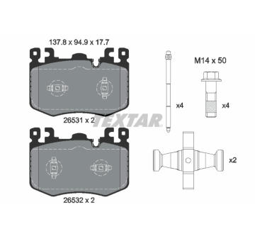 Sada brzdových destiček, kotoučová brzda TEXTAR 2653101