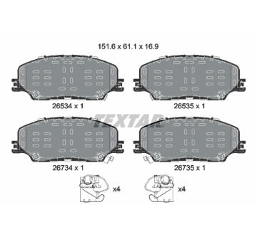 Sada brzdových platničiek kotúčovej brzdy TEXTAR 2653401