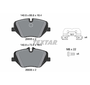 Sada brzdových destiček, kotoučová brzda TEXTAR 2669501