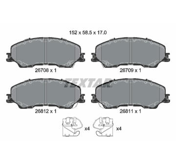 Sada brzdových destiček, kotoučová brzda TEXTAR 2670801