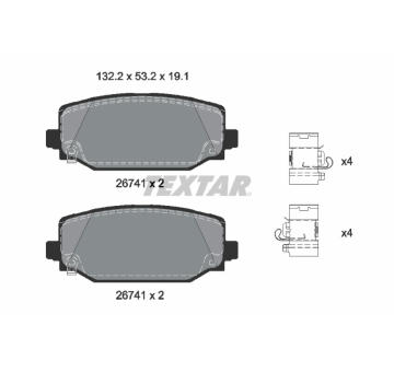 Sada brzdových destiček, kotoučová brzda TEXTAR 2674101