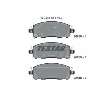 Sada brzdových destiček, kotoučová brzda TEXTAR 2683801