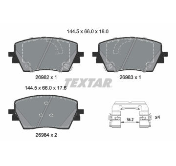 Sada brzdových destiček, kotoučová brzda TEXTAR 2698201