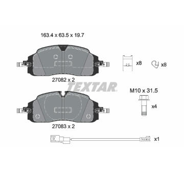 Sada brzdových destiček, kotoučová brzda TEXTAR 2708201