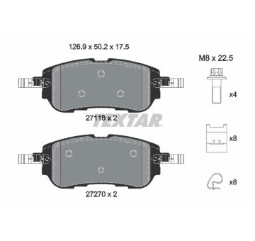 Sada brzdových platničiek kotúčovej brzdy TEXTAR 2711801
