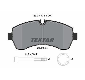 Sada brzdových destiček, kotoučová brzda TEXTAR 2920006