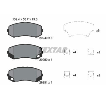 Sada brzdových destiček, kotoučová brzda TEXTAR 2924901