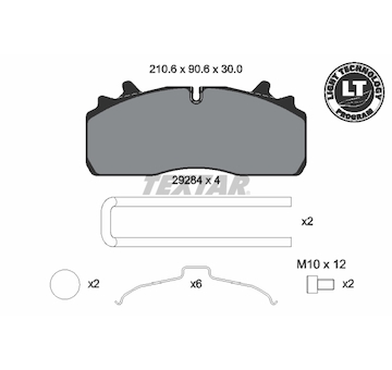 Sada brzdových destiček, kotoučová brzda TEXTAR 2928401
