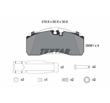 Sada brzdových destiček, kotoučová brzda TEXTAR 2936101