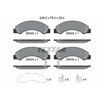 Sada brzdových platničiek kotúčovej brzdy TEXTAR 2943201