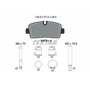Sada brzdových destiček, kotoučová brzda TEXTAR 2947801