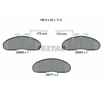 Sada brzdových destiček, kotoučová brzda TEXTAR 2998501