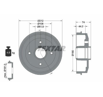 Brzdový buben TEXTAR 94011800