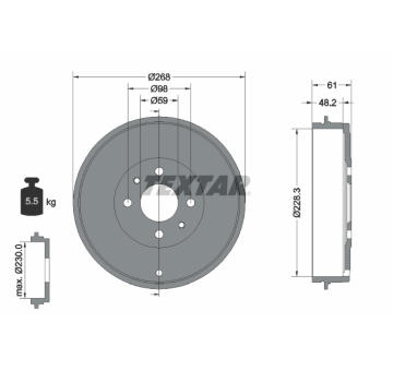 Brzdový buben TEXTAR 94014000