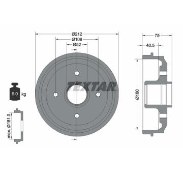 Brzdový buben TEXTAR 94016900