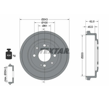 Brzdový buben TEXTAR 94017600