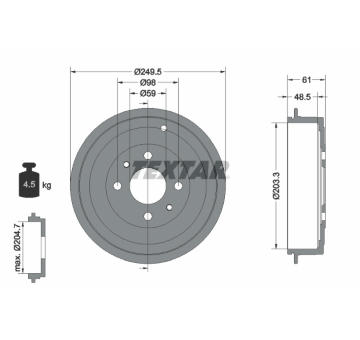 Brzdový buben TEXTAR 94019900