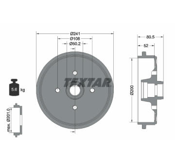 Brzdový buben TEXTAR 94020500