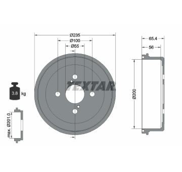 Brzdový buben TEXTAR 94021200