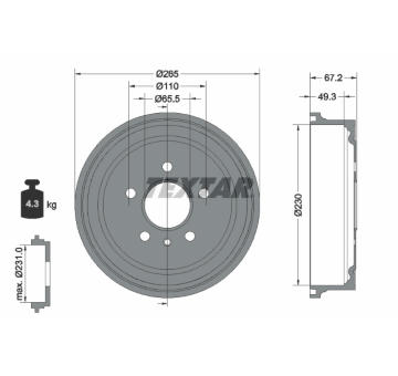 Brzdový buben TEXTAR 94022600