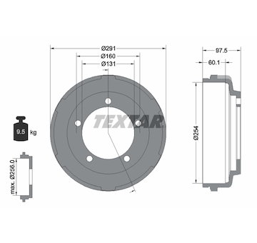 Brzdový buben TEXTAR 94024700
