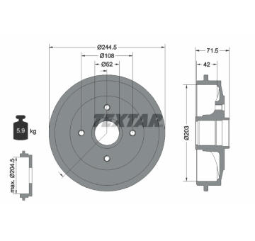 Brzdový buben TEXTAR 94026600