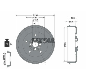 Brzdový buben TEXTAR 94038500