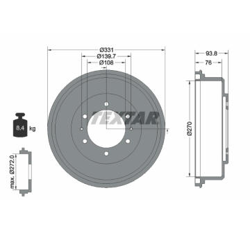 Brzdový buben TEXTAR 94040400