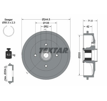 Brzdový buben TEXTAR 94041200