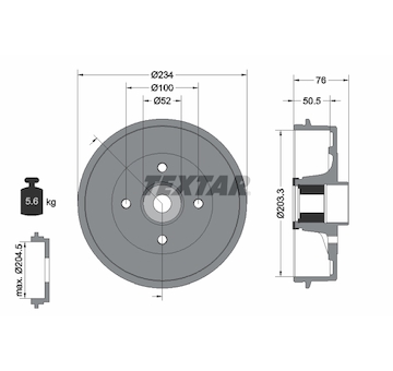 Brzdový buben TEXTAR 94042400