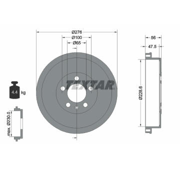 Brzdový buben TEXTAR 94044600