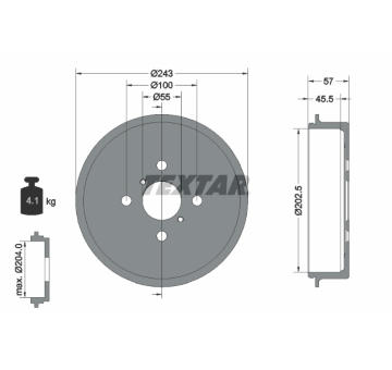 Brzdový buben TEXTAR 94045200