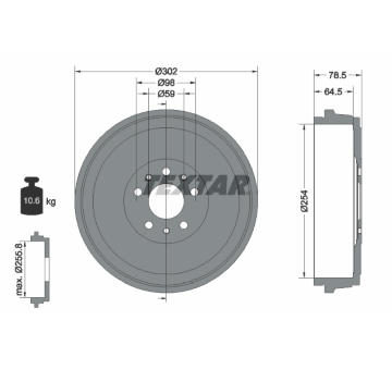 Brzdový buben TEXTAR 94045400